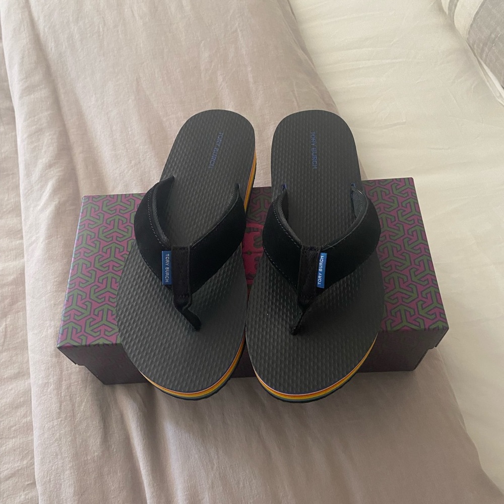 Tory Burch platform flip flop - tetoron/suede/eva
